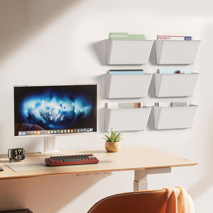 Gawerk Clear Acrylic Single Pocket, Plastic Hanging Wall Mount File Holder for Office Home (Clear, 3 Pack)