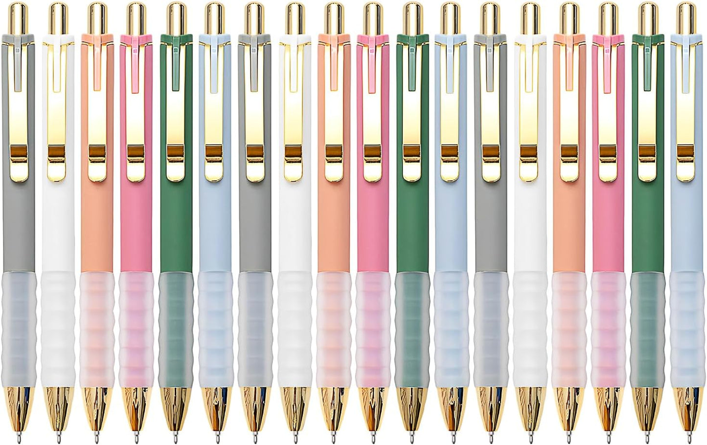 Linbsunne Ballpoint Pens Black Medium Point 1mm Pen with Super Soft Grip Ball Point Pen for Men Women Retractable Pens (gold-12 pcs)