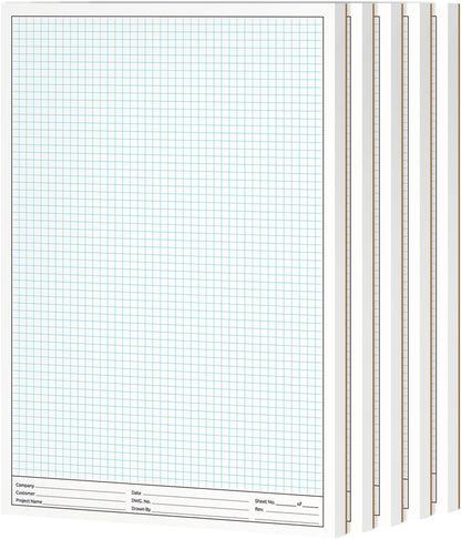NextDayLabels - 11x17 Graph Paper Pad, for Blueprint Drawings, Drafting, Engineering and Planning, with Header for documentation. Quadrille Grid Paper Pads with Blue Lines, high Brightness, 50 Sheets per pad (1 Pad)