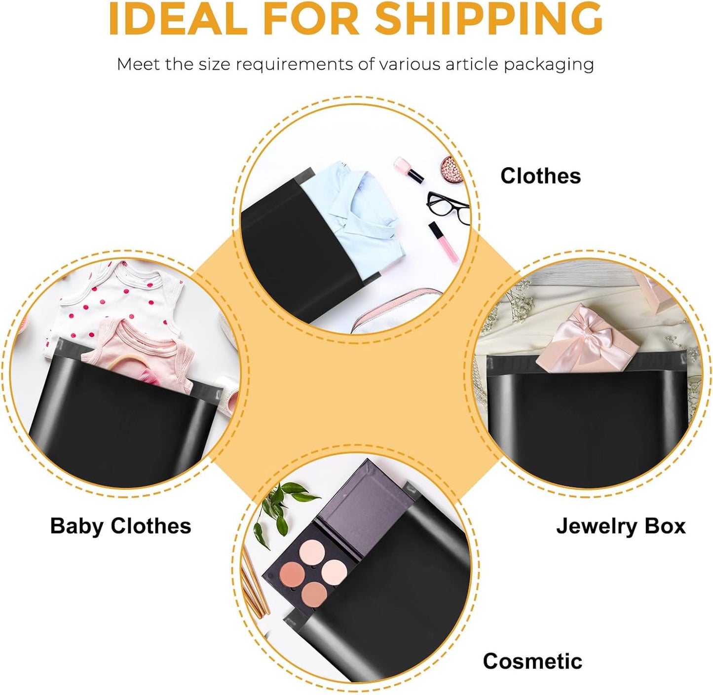 Metronic Poly Mailers 10x13 100 Pcs | Small Shipping Bags for Clothing | Mailing Bags for Small Business, Shipping Envelopes,Packing Bags in Black