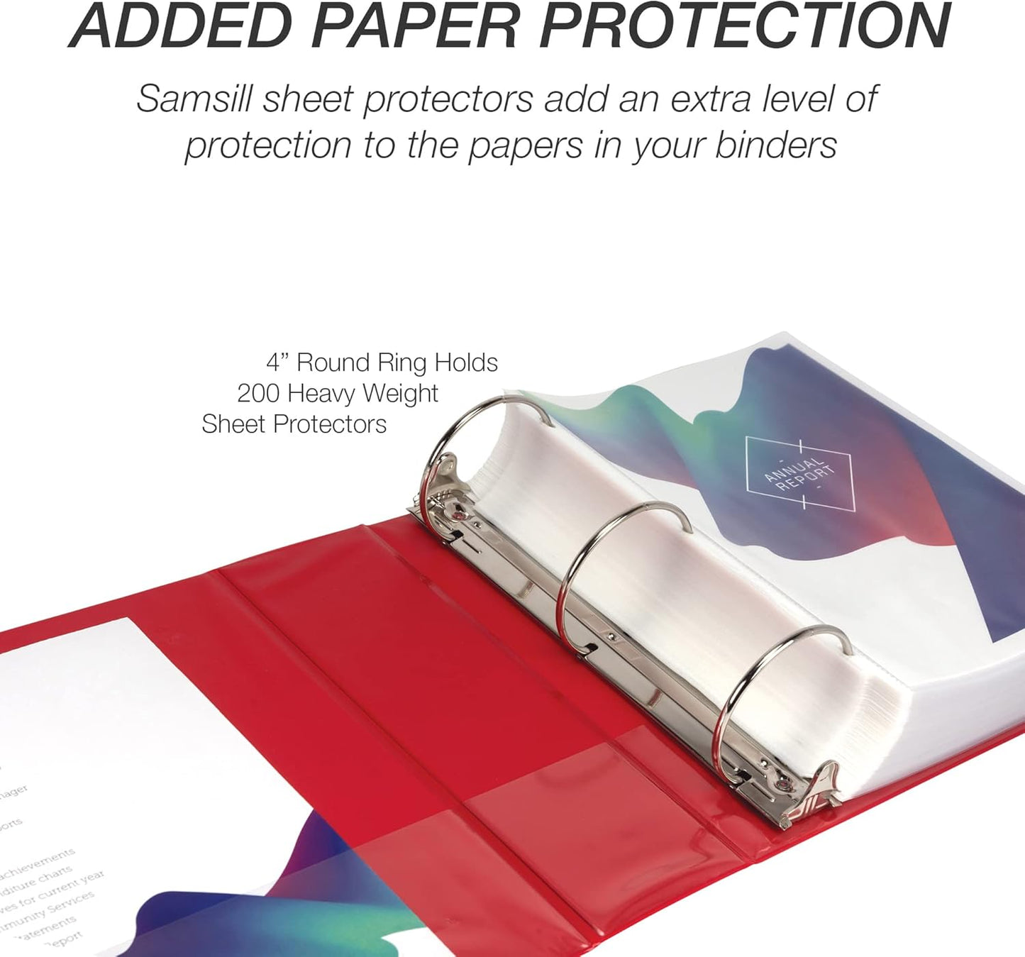 Samsill 1.5 Inch 3 Ring Binders, Economy Round Ring, Clear View Cover, 325 Sheet Capacity - for School, Home, Office - White, 4 Pack