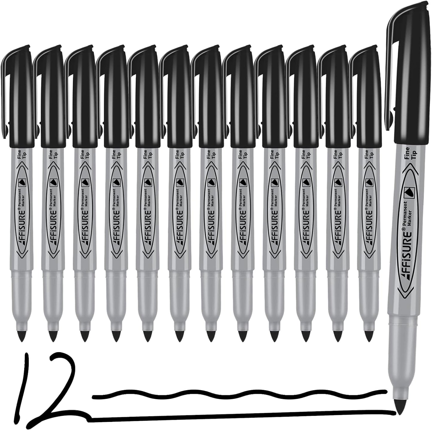 Permanent Markers, Ultra Fine Point, Black, 40 Count, 0.4mm, Fine tip permanent marker set, quick dry, waterproof, fading resists, durable, marks on paper, glass, ceramic, plastic, wood, rock, metal