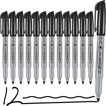 Permanent Markers, Ultra Fine Point, Black, 40 Count, 0.4mm, Fine tip permanent marker set, quick dry, waterproof, fading resists, durable, marks on paper, glass, ceramic, plastic, wood, rock, metal
