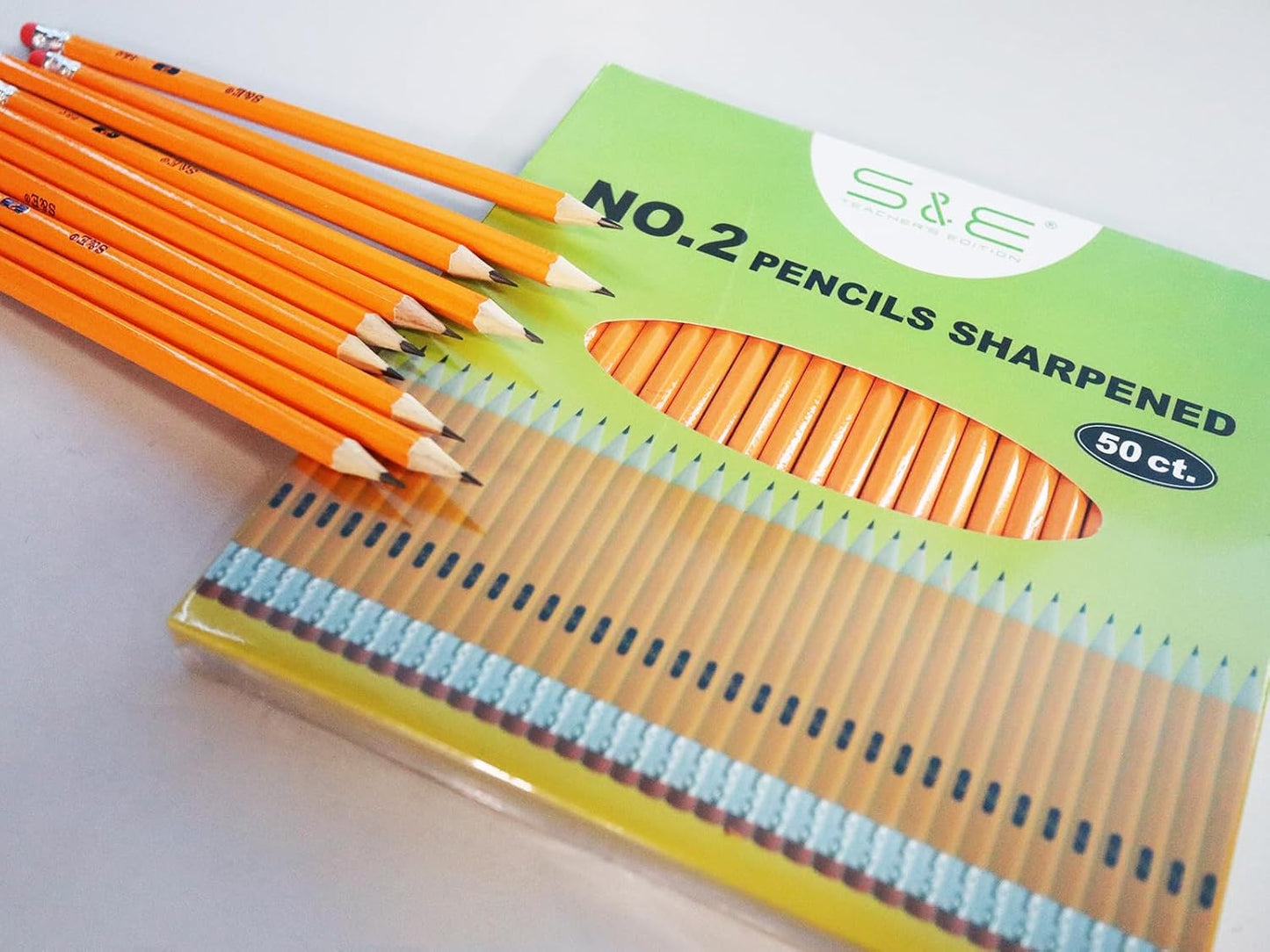 S & E TEACHER'S EDITION 360pcs Pre-sharpened Pencils with eraser top, No.2 pencils #2 HB pencil, Golf, Classroom, Pew, Back to school, 360 pcs/box