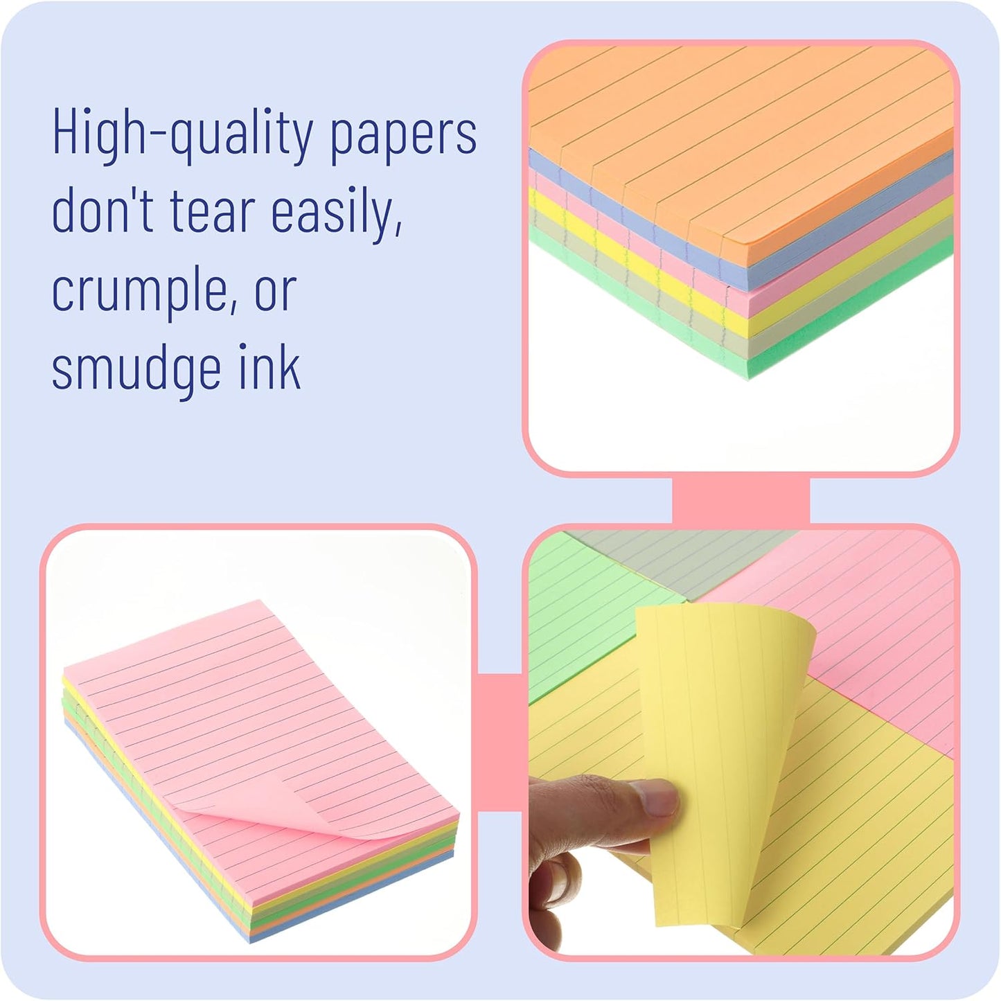 Mr. Pen- Lined Sticky Notes, 3" x 3", 12 Pads, 60 Sheets/Pad, Morandi Color, Bulk Sticky Notes with Lines, Ruled Post Stickies, Memo Pads, Self-Stick Note Pad for Office, School, Home, Study