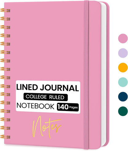 CICPAP Lined Spiral Journal Notebook, A5 College Ruled Notebook for Journaling, Note-Taking, and Daily Planning, Durable Hardcover with an Elegant Design, Purple