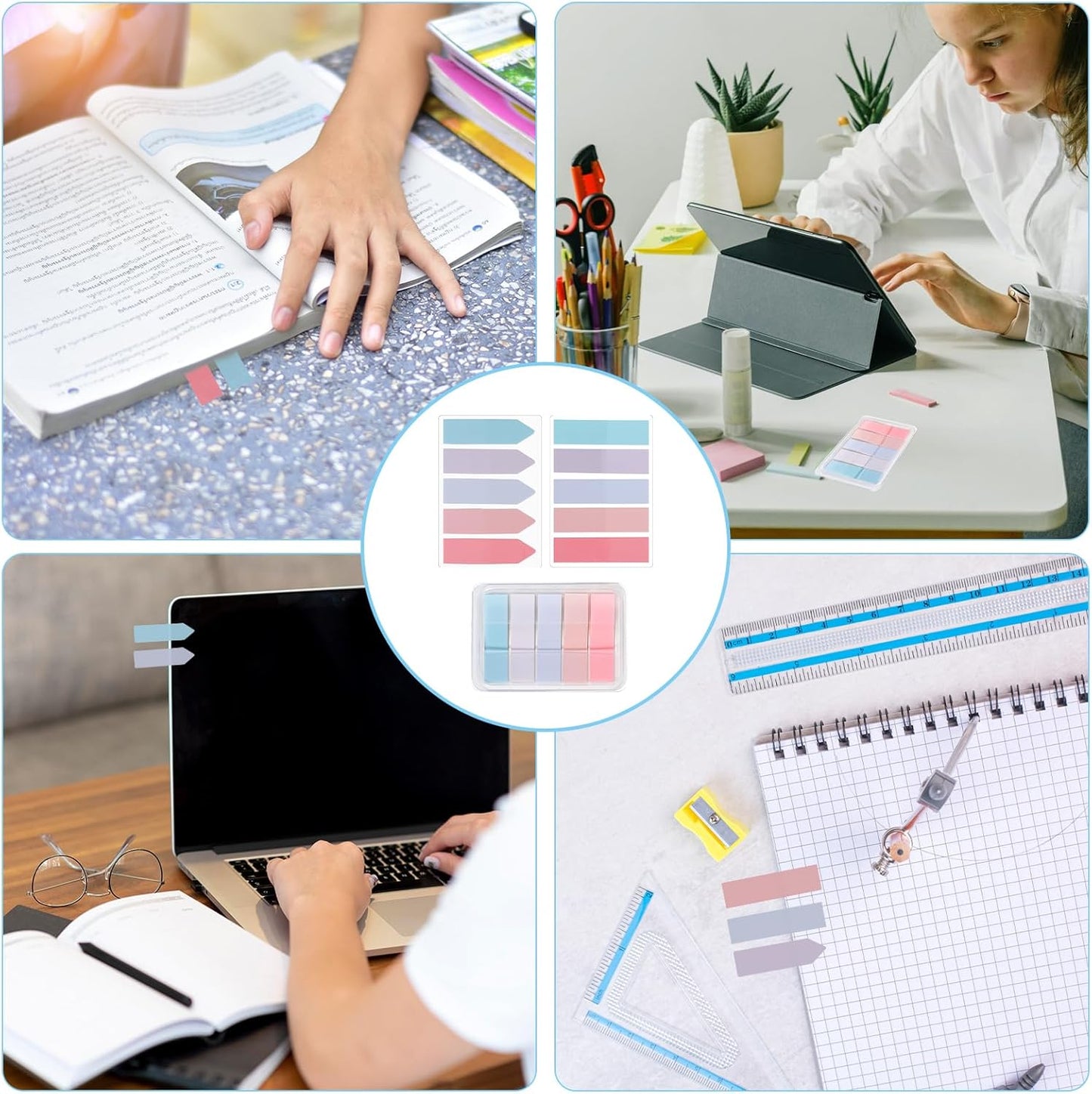 600 Pcs Sticky Indexing Tabs Page Markers Sticky Index Tab Post Tabs Flags Stickers Book Annotation Bookmark Notes for Book Notes Easy Remove Reading Index Folders File Note