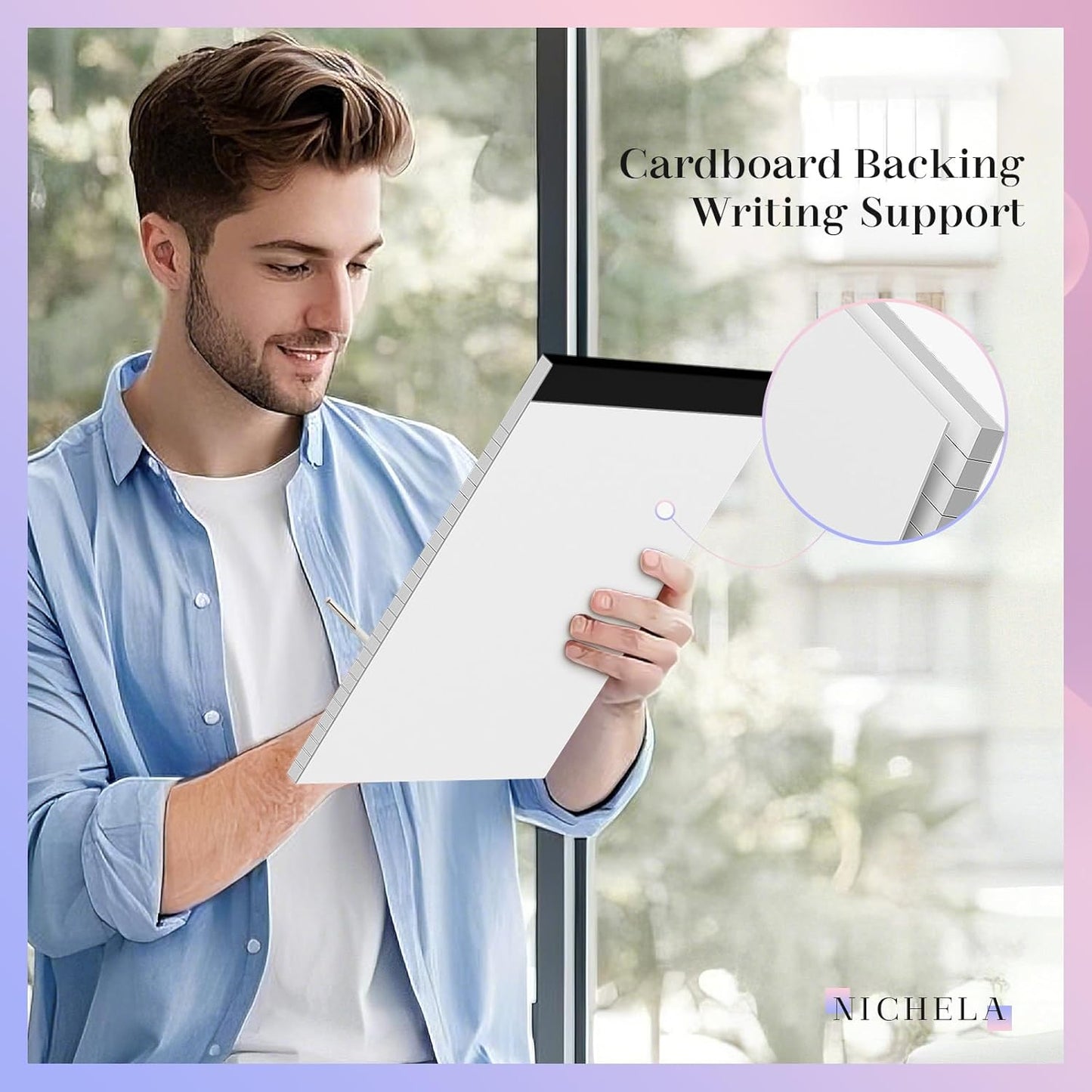 Nichela 2 Pack Legal Pads 8.5 x 11 White Note Pads 8.5 x 11 Notepad Micro Perforated Writing Pads Lined Paper Pads Wide Ruled Pad of Paper 30 Sheets Notebook for To-Do Lists, School & Office Supplies