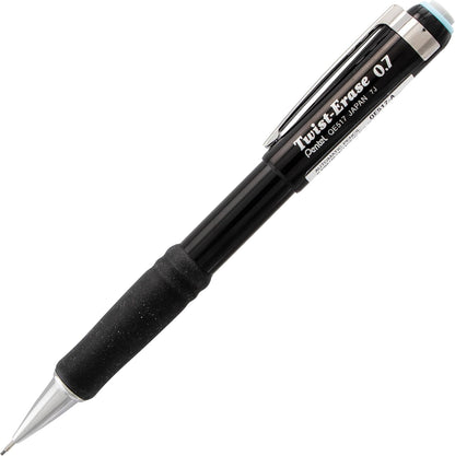 Pentel Twist-Erase III Mechanical Pencil, (0.5mm), Fine Line, Black Barrel, Pack of 4 (QE515BP4A)