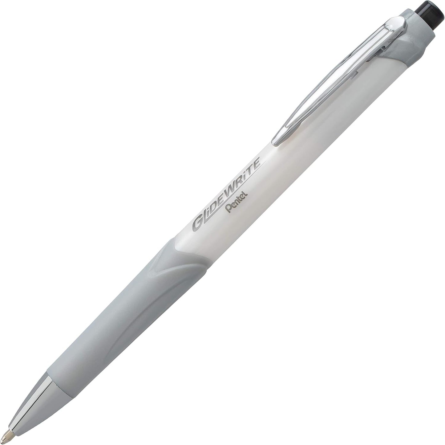 Pentel Glidewrite Signature Ballpoint Pen, (1.0mm) Medium, White Barrel, Blue Ink, Pack of 3 (BX930WBP3C)