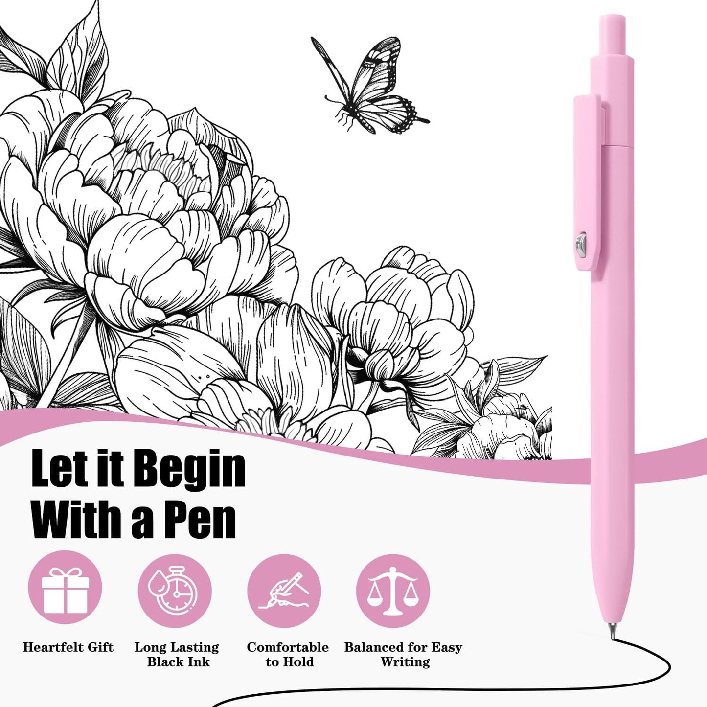 Piochoo Calligraphy Pens,8 Size Calligraphy Pens for Writing,Brush Pens Calligraphy Set for Beginners, Hand Lettering Pens