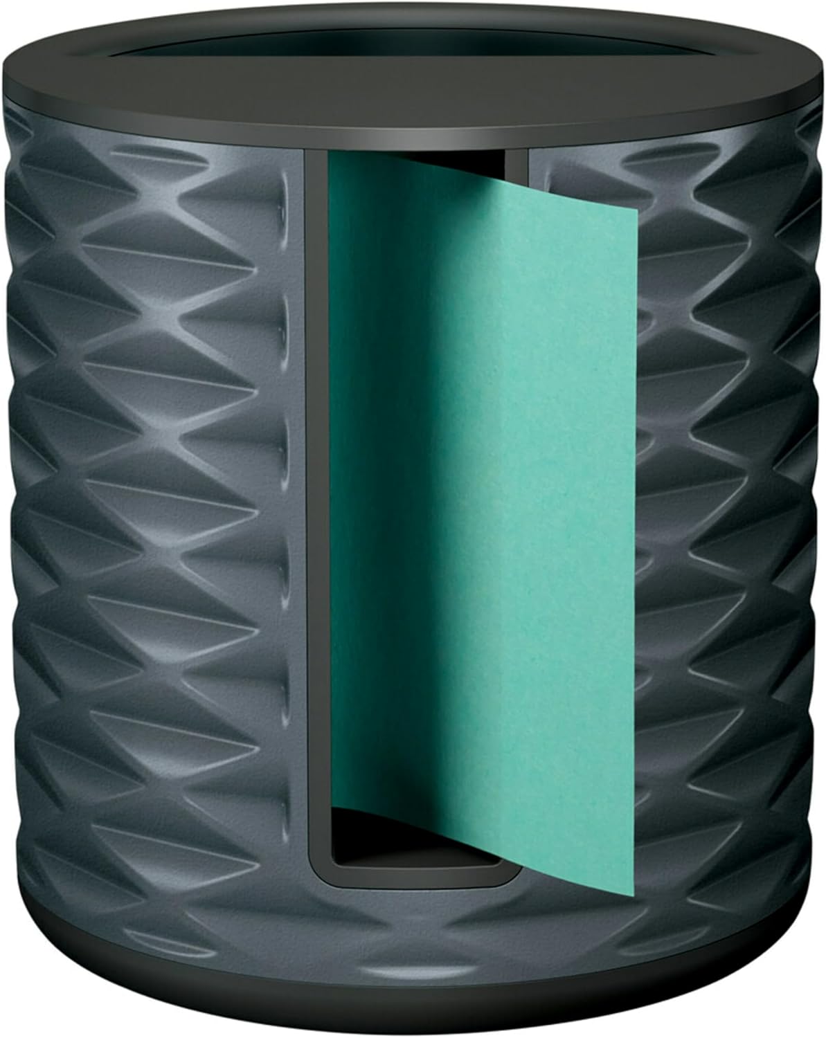 Post-it Note Dispenser, Vertical Design, Pop-Up Notes, Black with Grey Geometric Pattern, 1 Aqua Splash 3 in x 3 in Super Sticky Note Pad