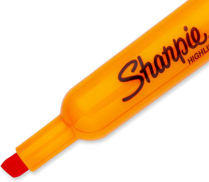 Sharpie Tank Style Highlighters, Chisel Tip, Fluorescent Orange, Box of 12