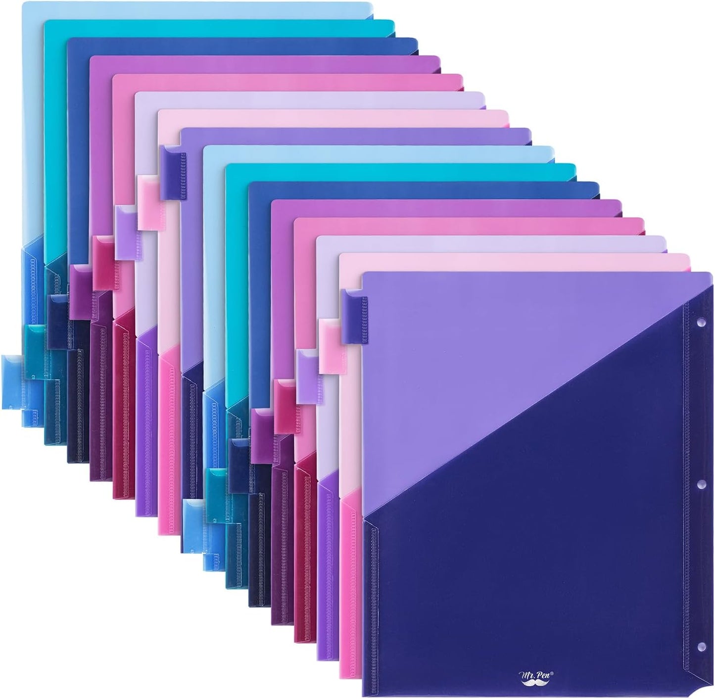 Mr. Pen- Binder Dividers with Pockets and Tabs, 1 Set, 8 Tabs/Set, Colorful, 3 Ring Binder Dividers with Tabs and Pockets on Both Sides