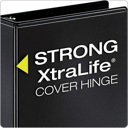 Cardinal Performer 3-Ring Binders, 2", Non-Locking Slant-D Rings, 540-Sheet Capacity, ClearVue Presentation, Non-stick, PVC-Free, Black, 4-Pack (27501)