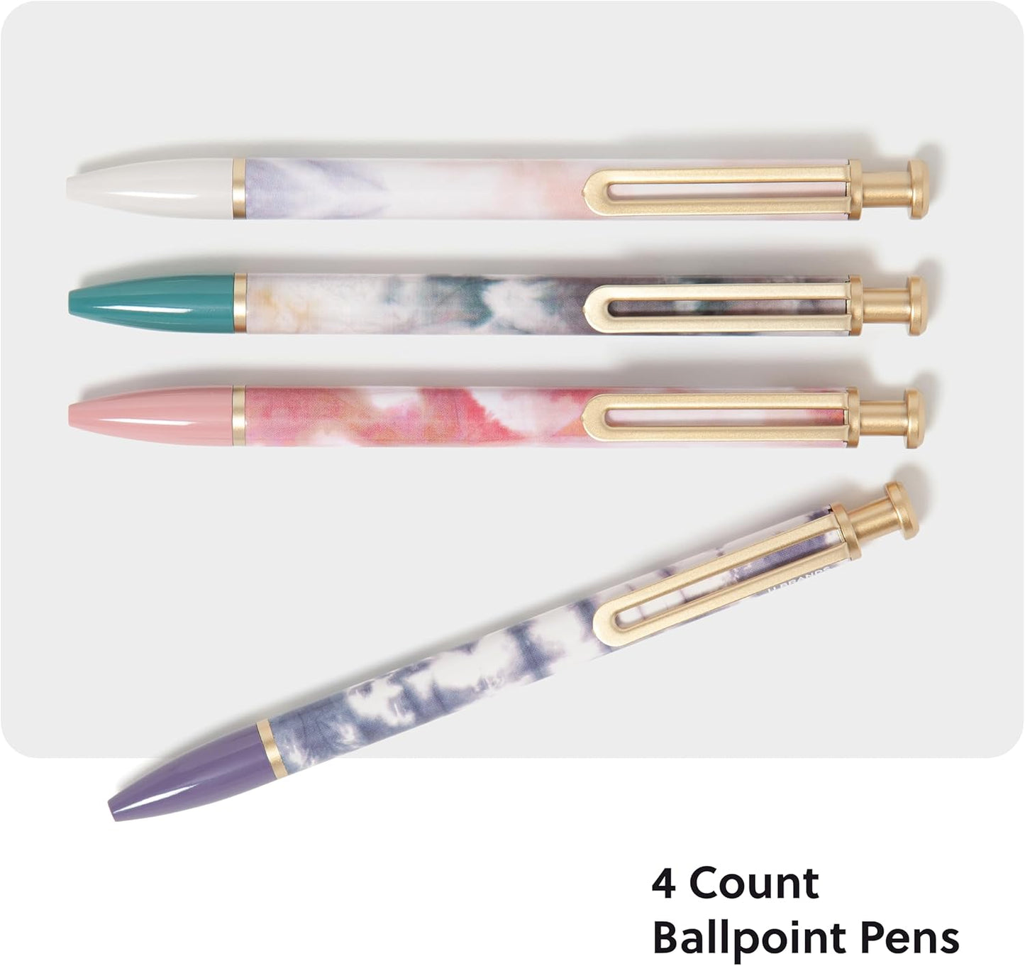 U Brands Midnight Monterey Ballpoint Pens, 4 Count, Black Soft Touch, Painted Black Details, Bold (1.0 mm) Point, Black Ink