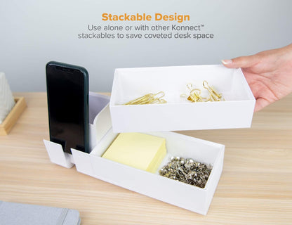 Bostitch Office Konnect Desk Organizer Accessory Tray, Stacks for Desktop Storage, Black