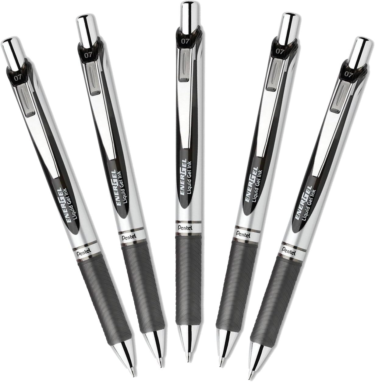 Pentel EnerGel Deluxe RTX Retractable Liquid Gel Pen,0.7mm, Fine Line, Metal Tip, Black Ink-Value set of 5 (With Our Shop Original Product Description)