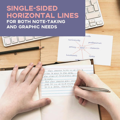 300 PCS Index Cards 4x6 Ruled - Goefun White Lined Note Cards 4 x 6 Flashcards for Studying, Note Taking and To Do List