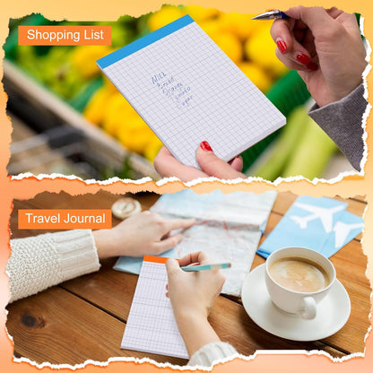 Tenceur 8 Pack Grid Paper Pad 4 x 6 Inch Graph Paper Pad, Graft Paper 30 Sheets Graph Ruled Grid Pad Notebook Notepads Memo Pads Math Grid Note Pad Scratch Pads Assorted Colors(5 Squares Per Inch)