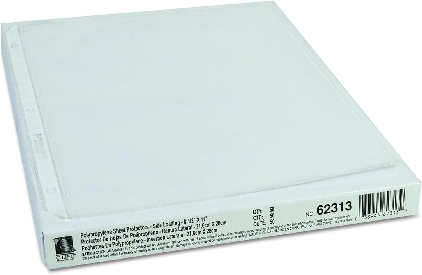C-Line Side Loading Polypropylene Sheet Protectors, Clear, 2", 11 x 8.5, 50/Box