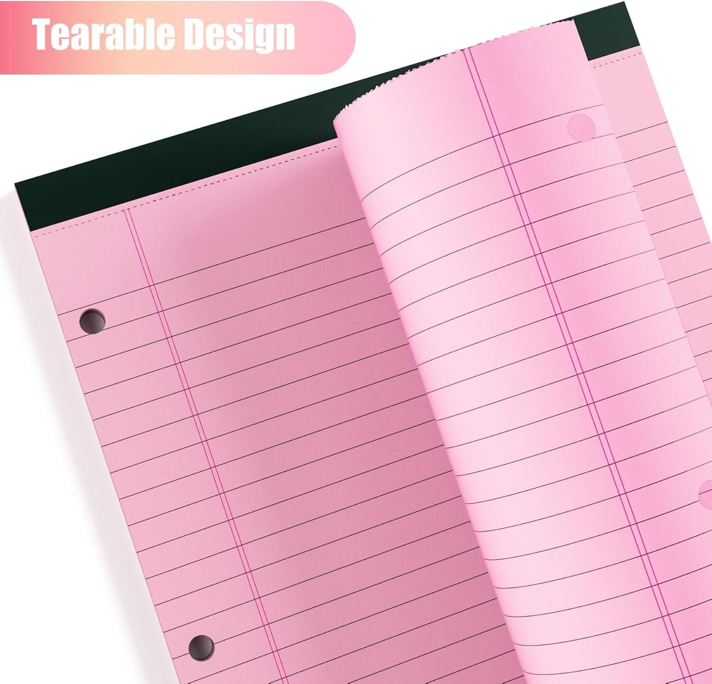 HAUTOCO 12 Pack 8.5 x 11 Legal Pads White Wide Ruled Notepads Perforated Writing Pads, 30 Sheets Per Notepad, 3-Hole Punched Paper, Writing Note Pads for School, Home, Office, Business