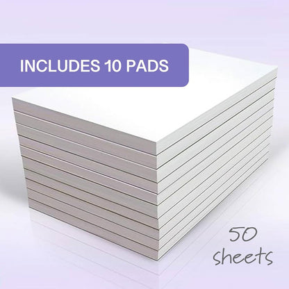 Memo Pads - Note Pads - Scratch Pads - Writing pads - 10 Pads with 50 sheets in Each Pad (5.5 x 8.5 inches)