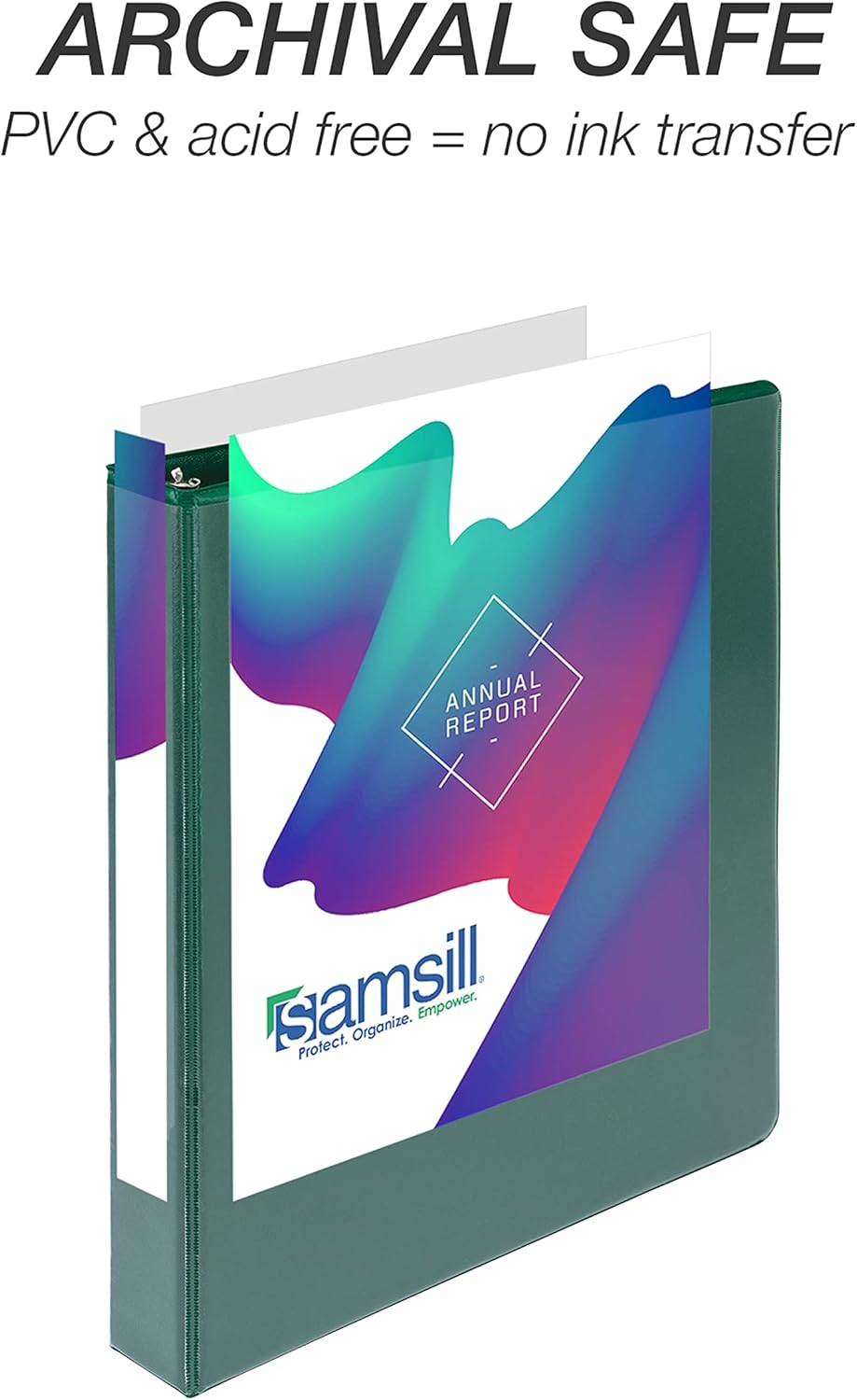 Samsill Durable 4 inch 3 Ring Binder, D Ring Binder, 100% Recycled Chipboard, Black, 2 Pack