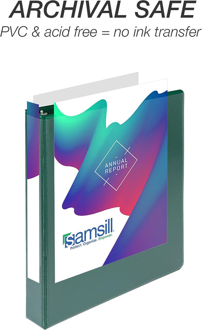 Samsill Durable 4 inch 3 Ring Binder, D Ring Binder, 100% Recycled Chipboard, Black, 2 Pack