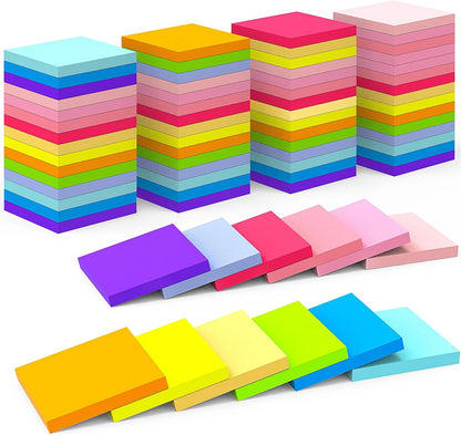 Sticky Notes 3x3 Inch (48 Pads) Bright Colors Self-Stick Memo Pads, Thick Paper Easy to Stick & Remove