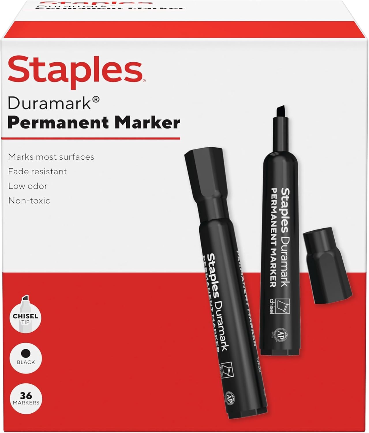 STAPLES Permanent Markers, Ultra Fine Tip, Black, 12 Pack – Duramark Precision Markers for Writing, Drawing & Labeling