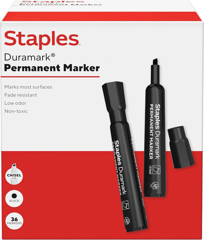 STAPLES Permanent Markers, Ultra Fine Tip, Black, 12 Pack – Duramark Precision Markers for Writing, Drawing & Labeling