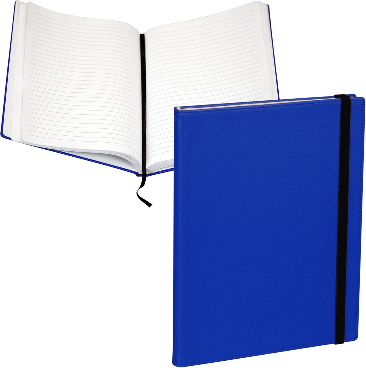 Samsill Large Hardcover Notebook, 240 Lined Notebook Pages, Black, 7.5 x 10 Inch
