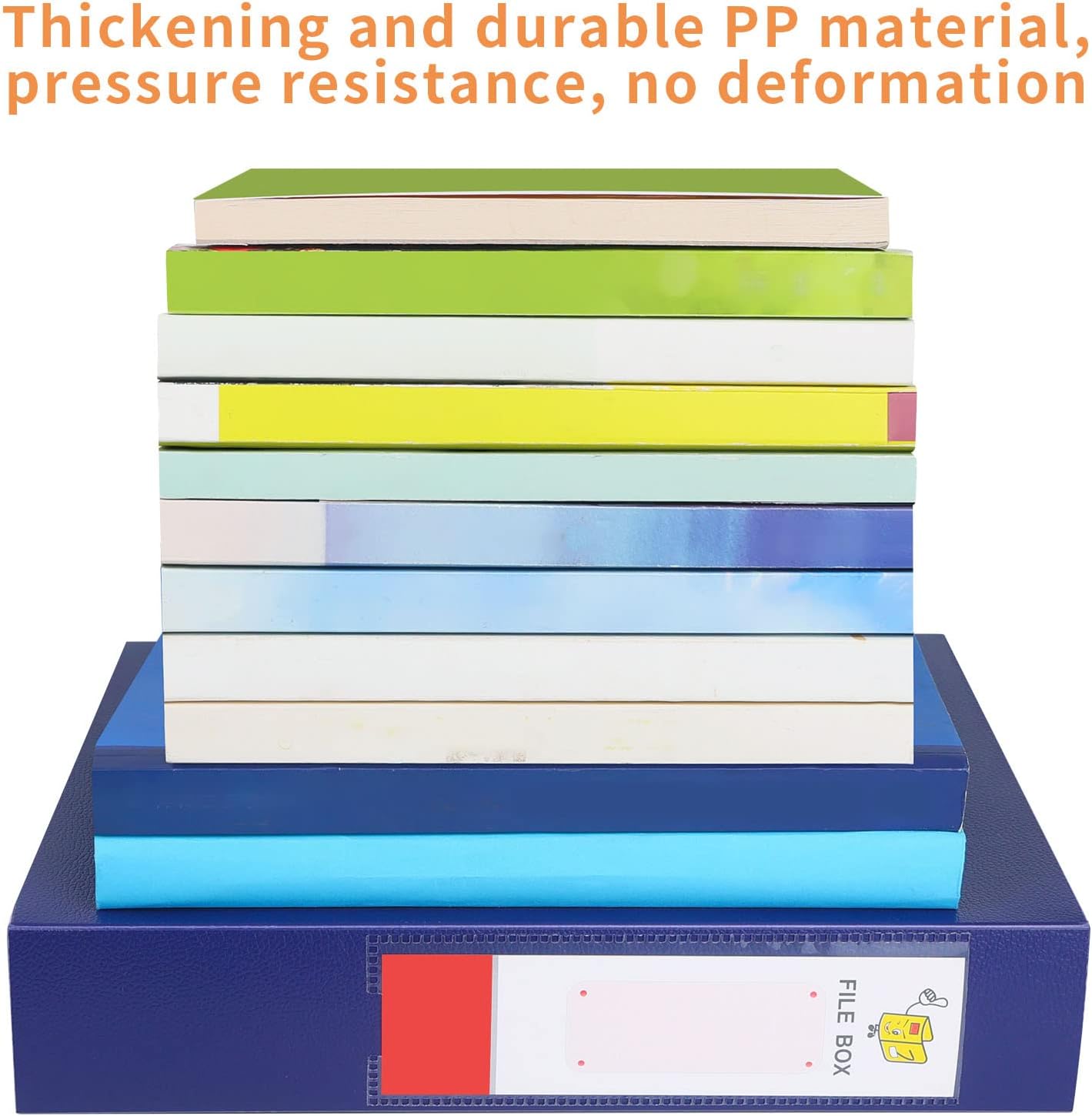 HUA JIE 2 Pack A4 Storage File Boxes Archives Case,65mm Spine,Box File Document Storage Box with Metal Clip for Office School -Black