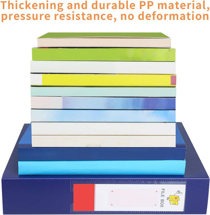 HUA JIE 2 Pack A4 Storage File Boxes Archives Case,65mm Spine,Box File Document Storage Box with Metal Clip for Office School -Black