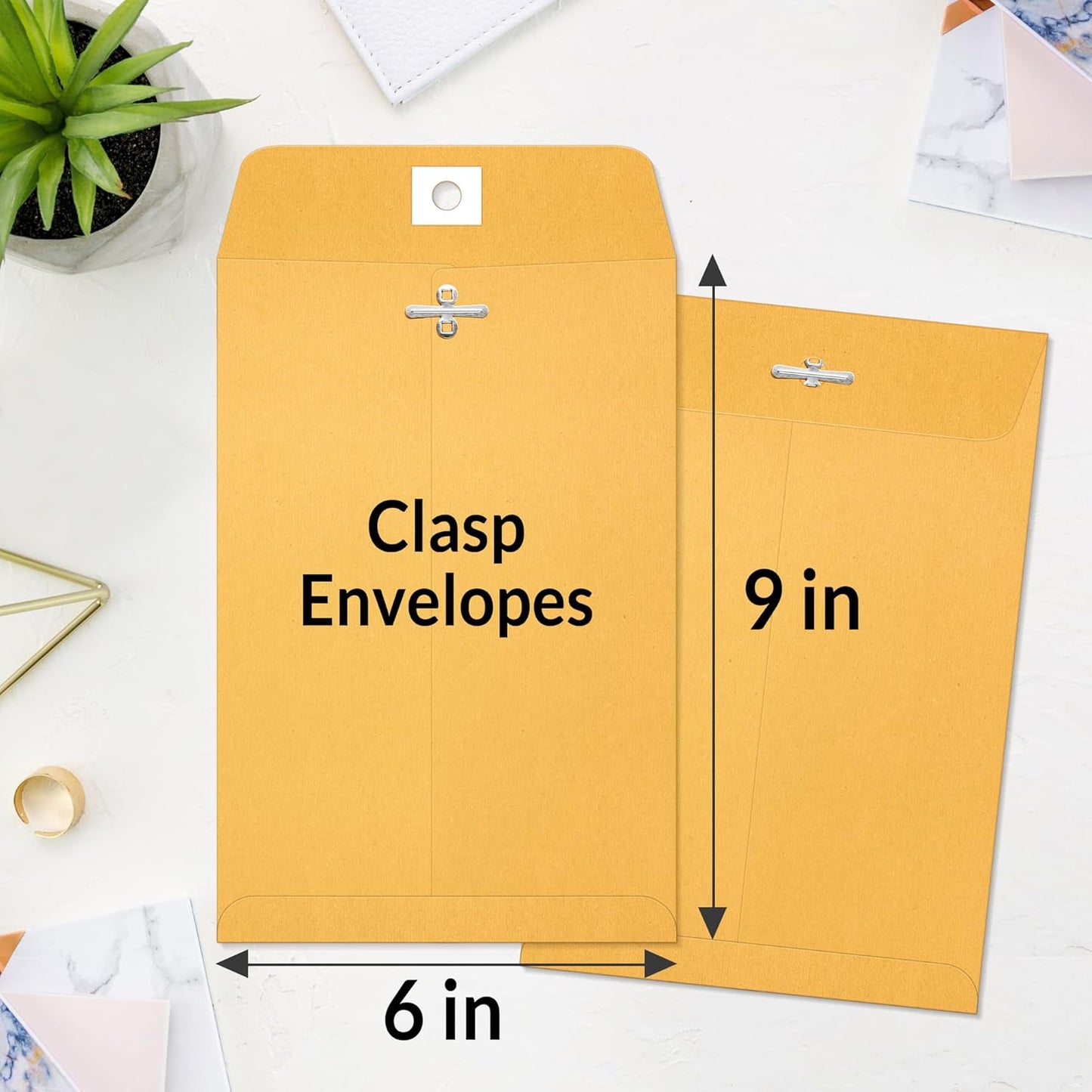 SUNEE Envelops, 9"x12" Brown Kraft Envelopes with Clasp Closure, 28-lb Paper Mailing Envelopes, 100 Count, Great for Filing, Storing or Mailing Documents