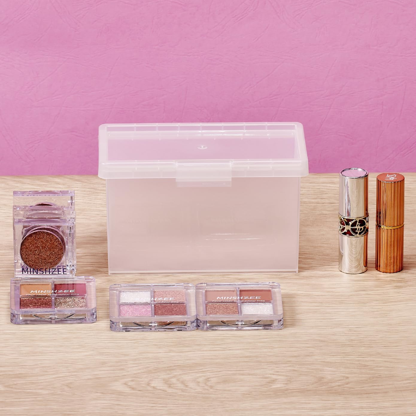 Bostitch Konnect Storage Containers with Lids, Office Organizer, Clear Plastic Box, Stackable for Index Cards, Labels, 1 Qt