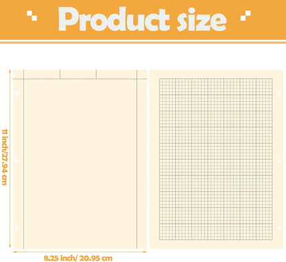 Seajan 5 Pcs Engineering Paper Notebook Engineering Computation Pad 8.5 x 11 Inches Engineer Graph Paper Notepad, 5 Squares Per Inch 3 Hole Punched Computation Pad, 100 Sheets/pack (Green)