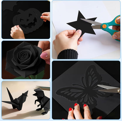 40 Sheets Colored Cardstock, 8.5 x 11 Construction Paper, Black Card Stock Paper, Cardstock Printer Paper for Halloween,Mothers Day, Christmas, Wedding Invitations, DIY Cards, Photo, Art and Crafts