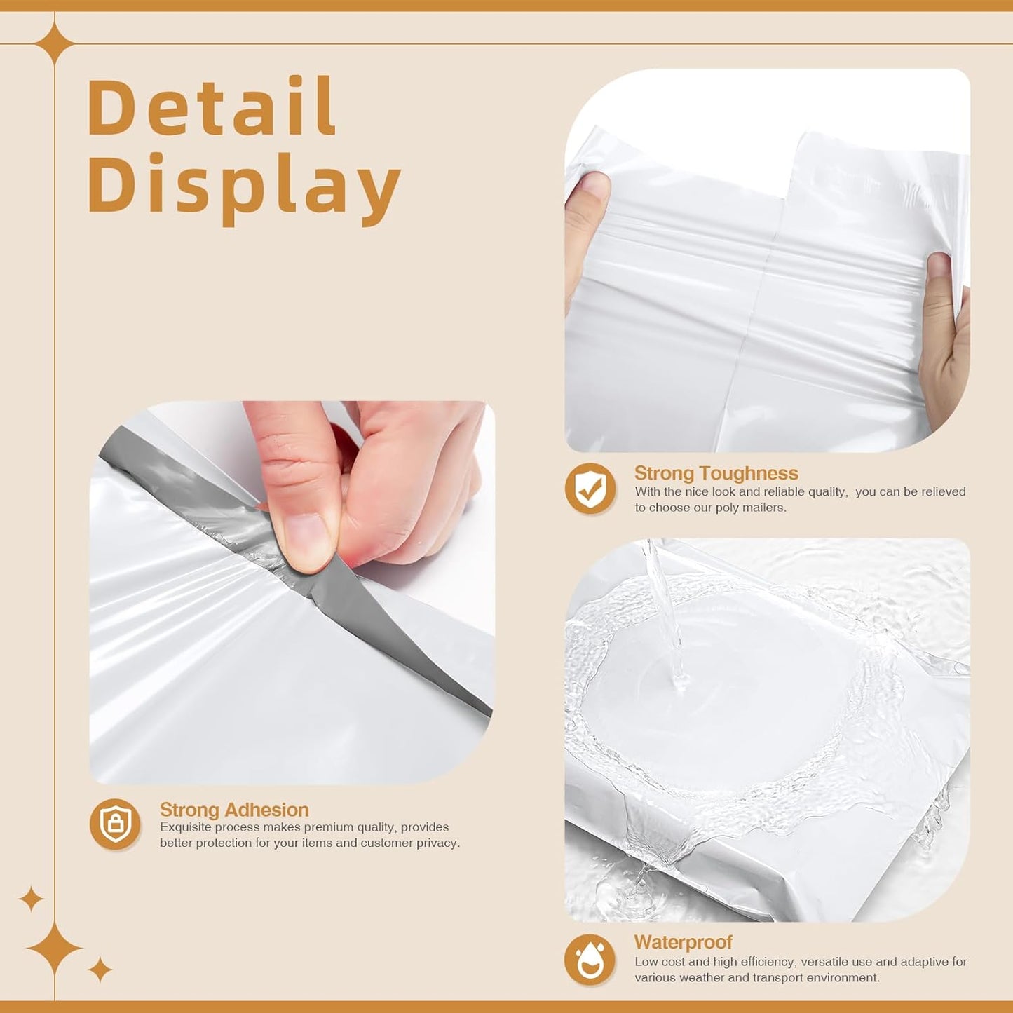 Fuxury Poly Mailers 10x13 Inch 100 Pack,Shipping Bags for Clothing,Strong Adhesive Mailing Envelopes,Heavy Duty Self Seal Plastic Postal Return Package Bags for Books Accessories Business,White