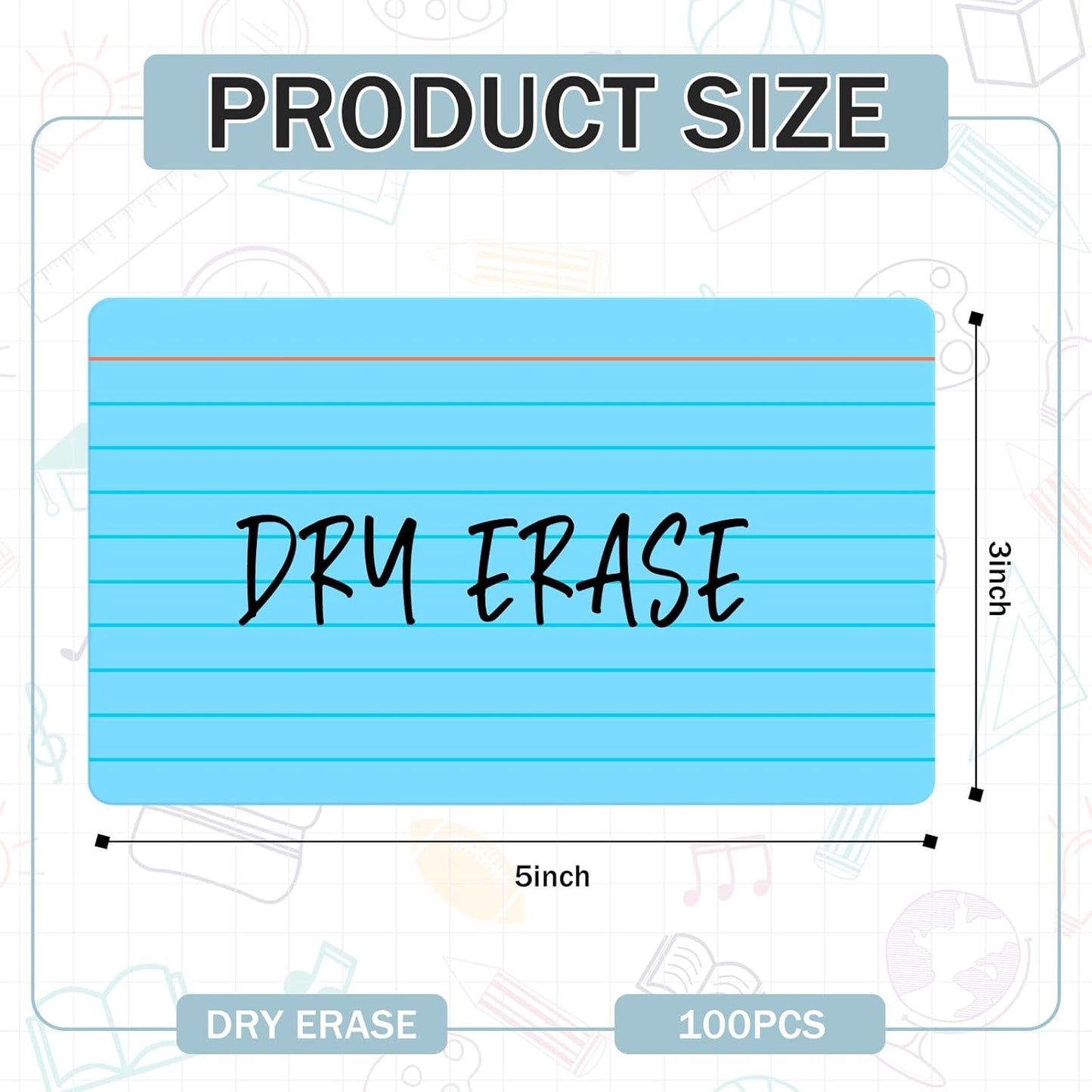 Harloon 100 Pcs Dry Erase Index Cards 3 x 5 Inch Laminated Reusable Dry Erase Note Cards Sheets for Office to Do List(White)