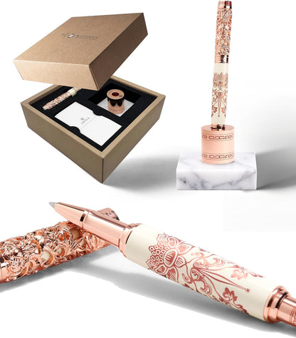 ARTEX Executive Rollerball Pen-Museum Collections-Crafting Timeless Beauty-Luxury Pen Gift & Office Desk Decor, German SCHMIDT refill, Solid Metal Texture