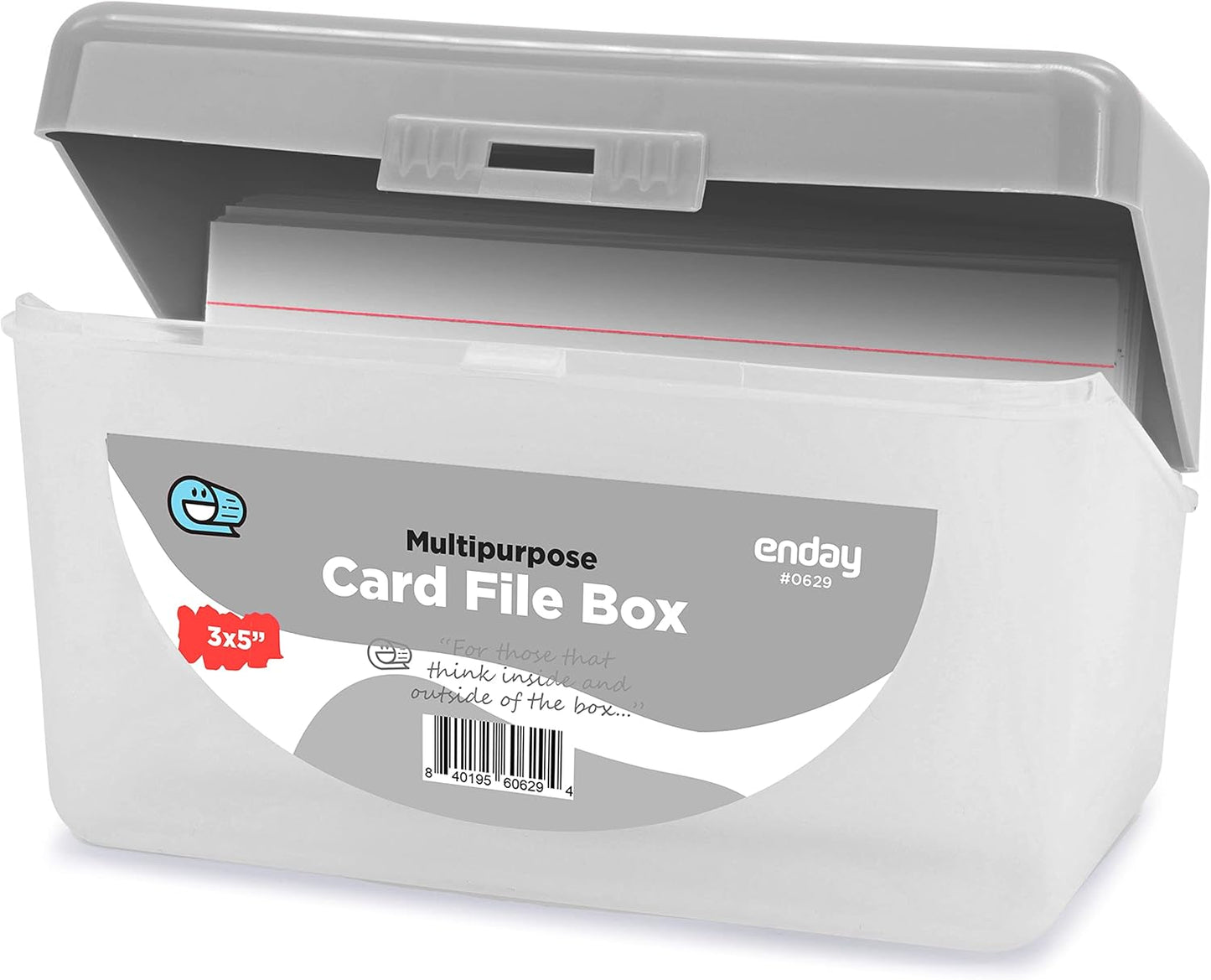 Enday Index Card Holder Pink, 3x5 Note Flash Card Organizer Case, Index Card File w/flip top, Notecard Recipe, Holder, Holds 250 Cards, Also Available in Purple, Red, Green, Blue, Grey (1 PC)