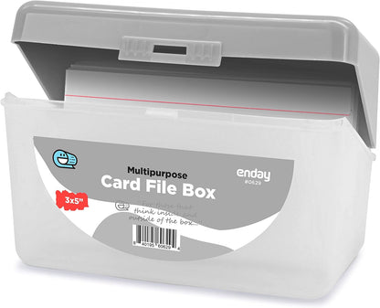 Enday Index Card Holder Pink, 3x5 Note Flash Card Organizer Case, Index Card File w/flip top, Notecard Recipe, Holder, Holds 250 Cards, Also Available in Purple, Red, Green, Blue, Grey (1 PC)