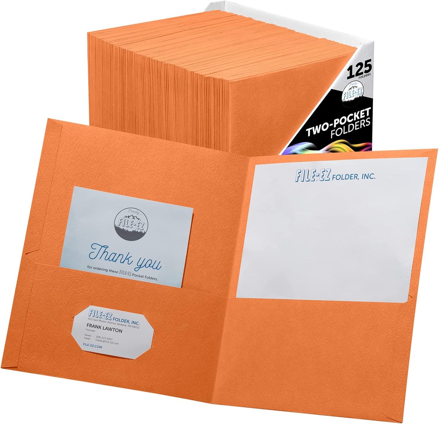 FILE-EZ Two-Pocket Folders, Navy Dark Blue, 25-Pack, Textured Paper, Letter Size (EZ-32523)