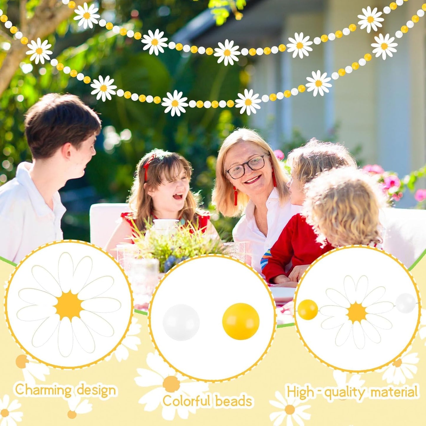 8.2 Ft Pencil Wooden Garland Graduation Yellow Pencil Banners with Cute Beads Hanging Ornaments for Kindergarten Classroom Office Home First Day of School Party Decor