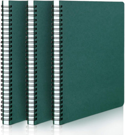 EUSOAR Spiral Notebook, A5 12packs 5.5"X8.3" 120 Pages Lined Travel Writing Notebooks Journal, Memo Notepad Sketchbook, Students College Office Business Subject Diary Ruled Book Journal-Black Cover