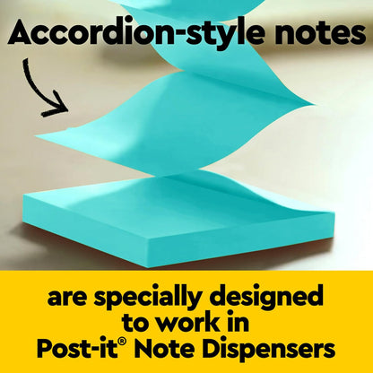 Post-it Pop-up Notes, 12 Sticky Note Pads, 3 x 3 in., School Supplies, Office Products, Accordion Sticky Notes Work with Pop-Up Note Dispenser, Poptimistic Collection