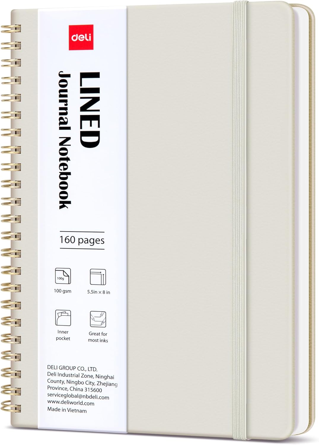 deli Rose Red Lined Spiral Journal Notebook, 160 Pages, A5 (5.5"x8") Hardcover Writing Notebook, College Ruled Spiral Bound Journal for Women & Men - Perfect for Work, School, Office & Note Taking
