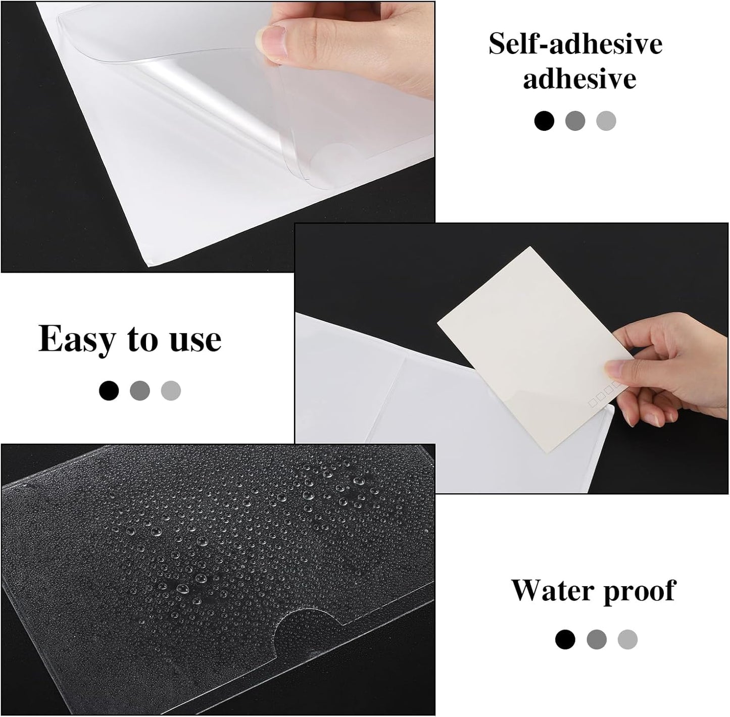 36 Pack 3" x 5" Index Card Holder Adhesive Plastic Label Holders Clear Tote Bag Labels Stickers for Organizing Storage Bins Library Card Shelves